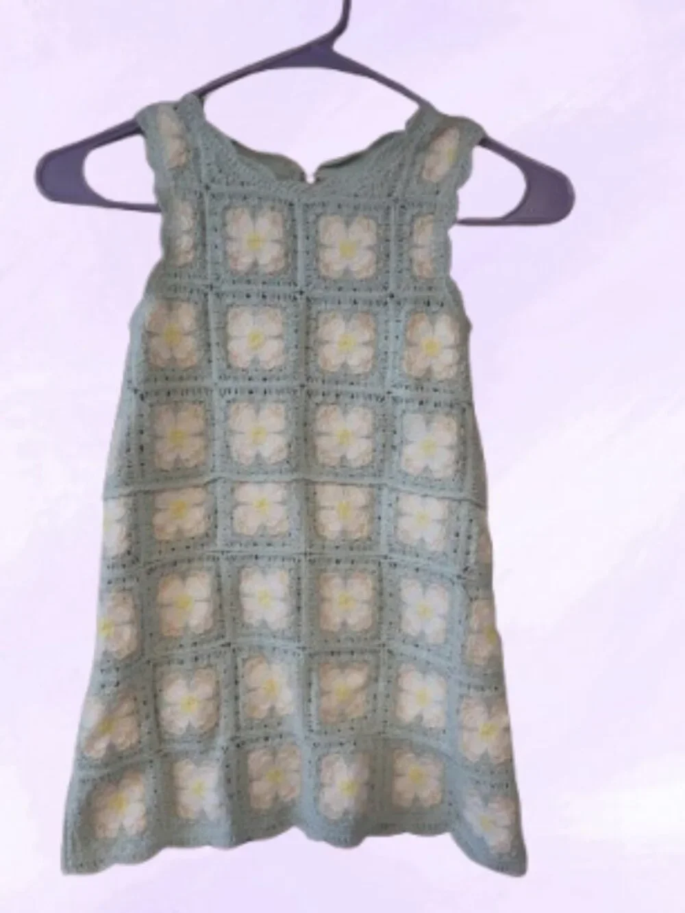 Haute Hippie floral crochet sleeveless summer dress in blue, beige, white floral